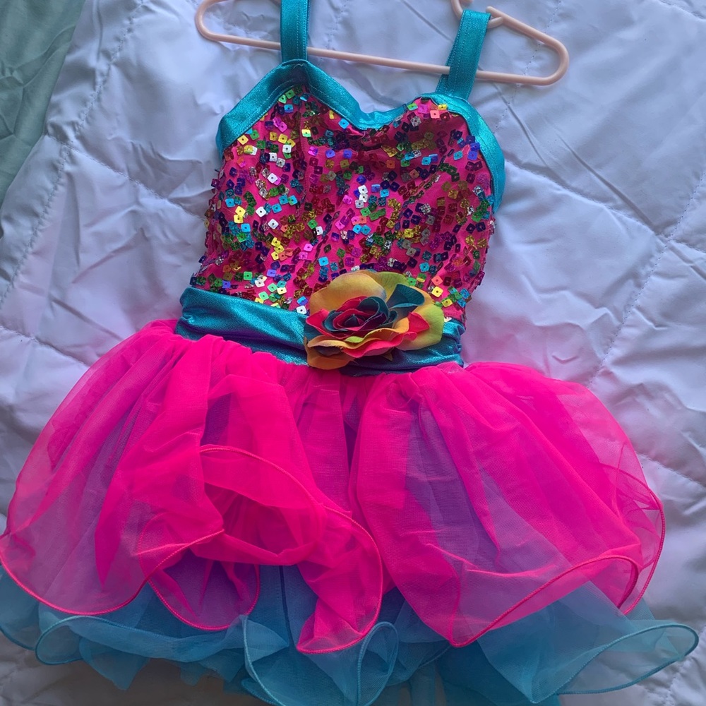 Children dance costume / tutu w/sequins & bodysuit